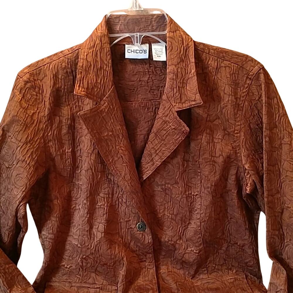 Chico's button front jacket Size 1 Medium Pre-loved - Picture 2 of 5